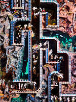 The Politics of Eternity (detail), 2019
Glass, Collage, Acrylic, Steel
98" x 192.25" x 19.25"