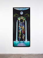 *The Body Problem (Jupiter's Moons)*, 2022
Collage and Acrylic on canvas
85.5 x 37.5 x 3 inches framed
