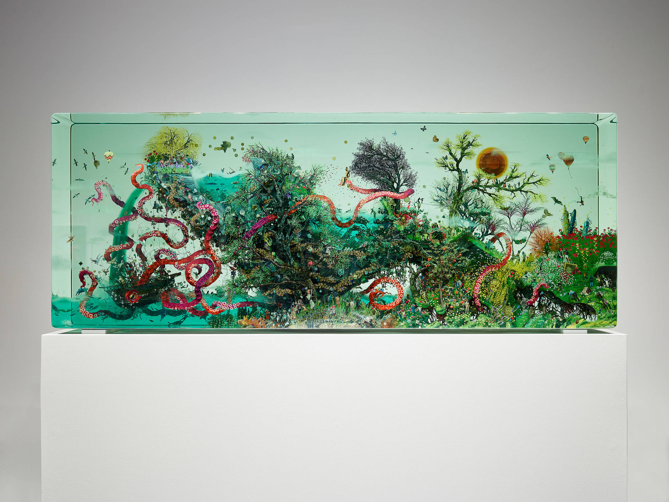 *We Must Love One Another or Die*, 2024
Glass, Epoxy, Collage, Acrylic Paint
71.125 x 27.25 x 15.625 inches