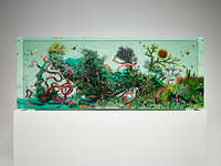 *We Must Love One Another or Die*, 2024
Glass, Epoxy, Collage, Acrylic Paint
71.125 x 27.25 x 15.625 inches