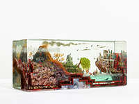 *Pliny the Younger*, 2025
Glass, Epoxy, Acrylic, Collage
8 x 19.125 x 6.375 inches