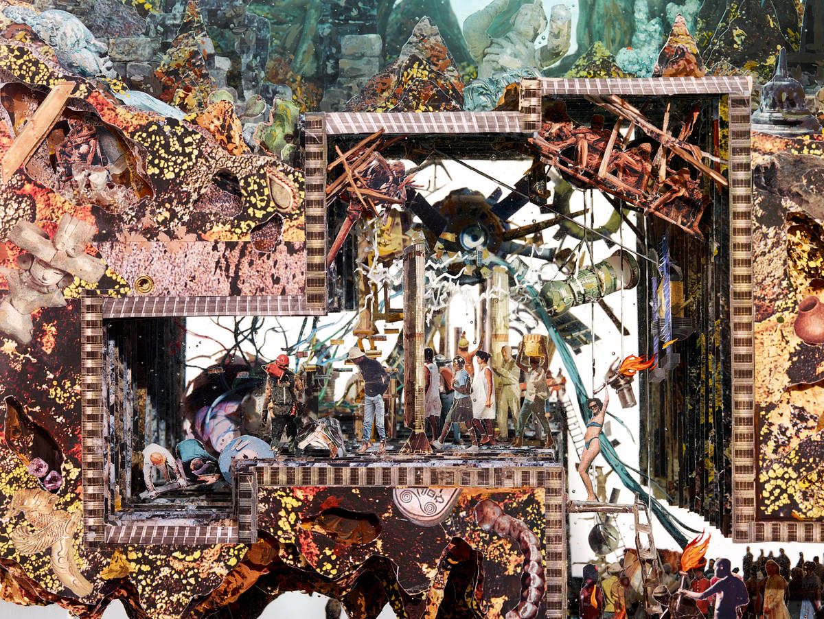 Hidden Passage (Study for Politics of Eternity), 2017
Glass, Collage, Acrylic
16" x 16" x 8.125"